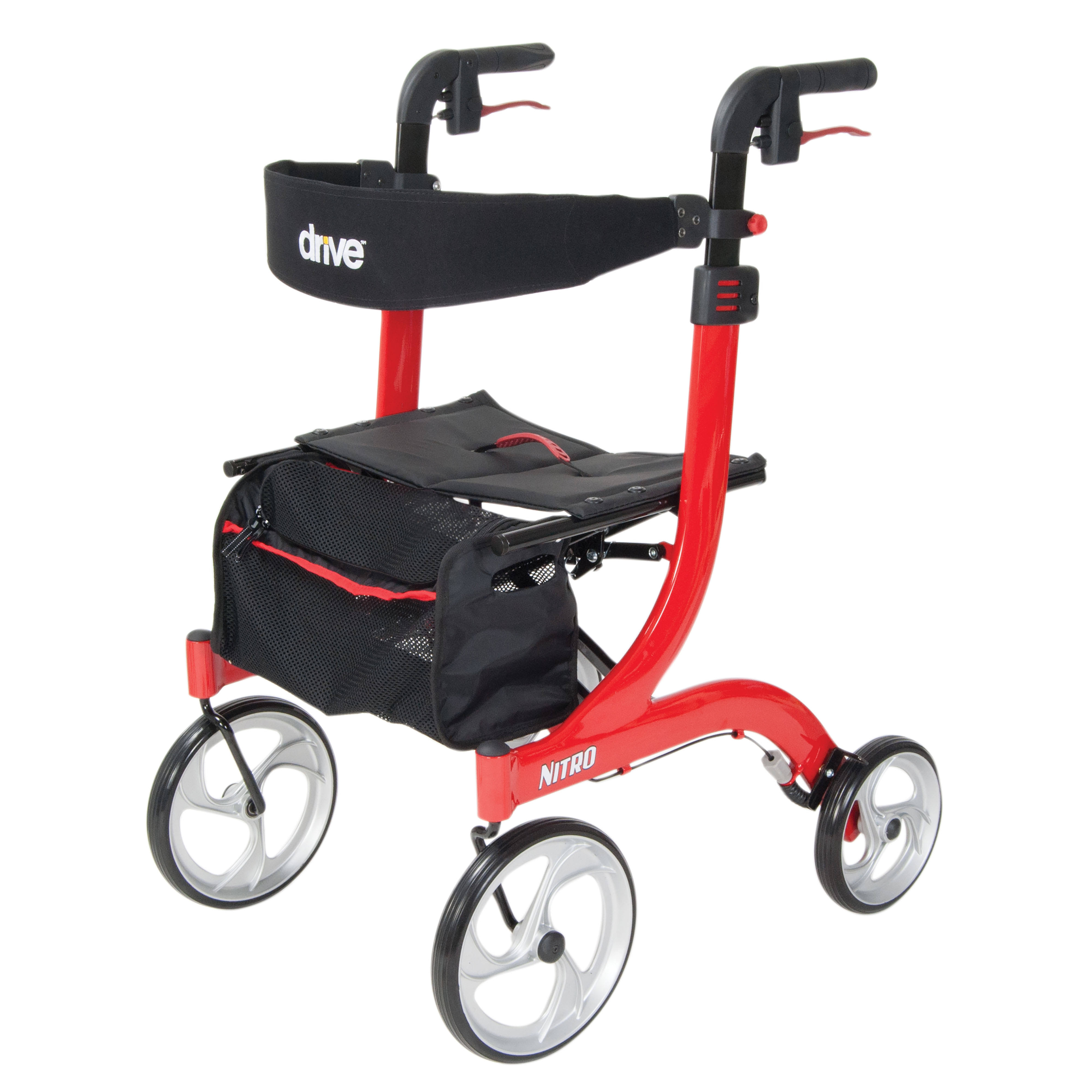 Drive Medical Nitro Euro Style Rollator Walker (Red)