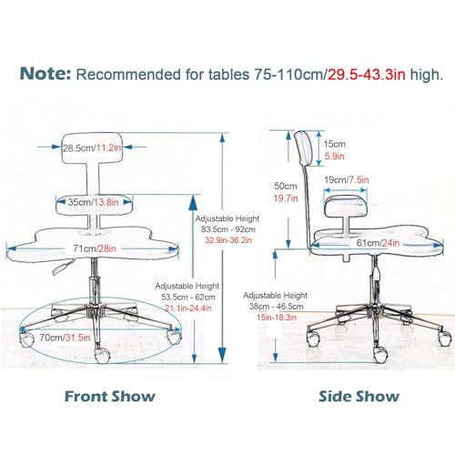 Cross Legged Office Chair White Kneeling Chair with Brake Wheel & Lumbar Support, Ergonomic Cross Legged Kneeling Office Chairs, Meditation Stool Home Office Desk Chair