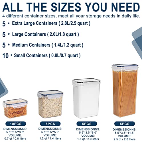 M MCIRCO Airtight Food Storage Containers Set, Kitchen & Pantry Organization, BPA Free Plastic Storage Containers with Lids, for Cereal, Flour, Sugar, Baking Supplies