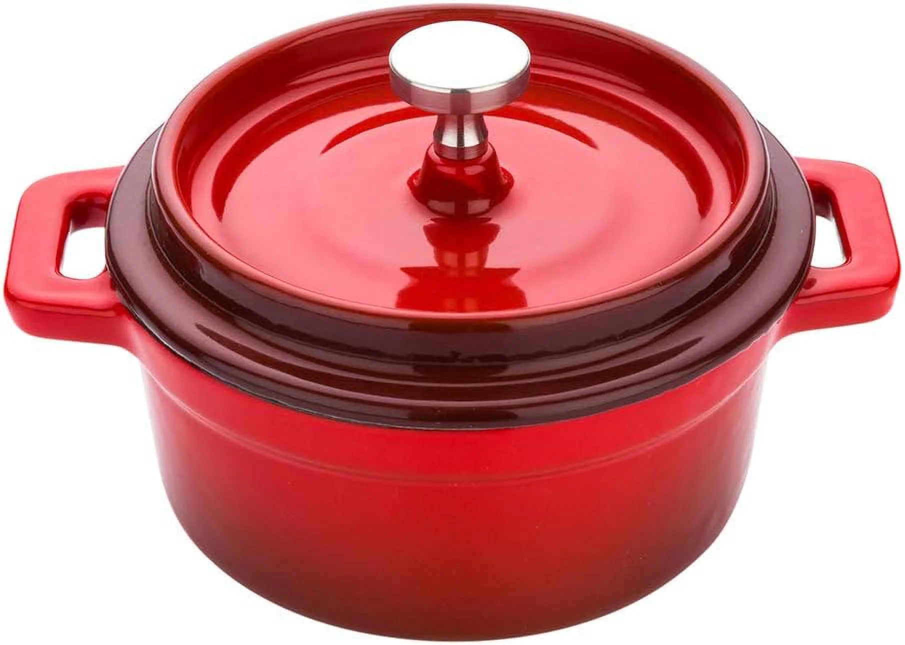 8 Ounce Mini Casserole Dish, 1 Mini Dutch Oven With Lid - Enameled, Round, Red Cast Iron Mini Cocotte, Heavy-Duty, For Baking, Braising, Or Roasting