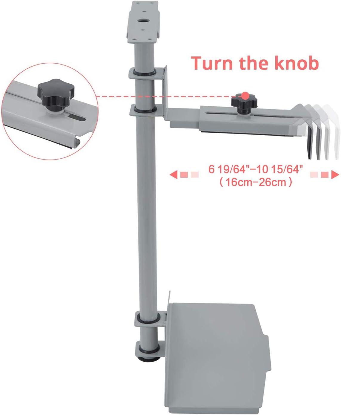 EUREKA ERGONOMIC CPU Holder Under Desk Mount, Computer Tower Case Holder 360° Swivel Height & Width Adjustable, Holds up to 44 lbs, Fits Most Computer Cases, Grey Pack of 2