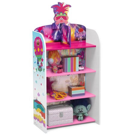 Trolls World Tour Wooden Playhouse 4-Shelf Bookcase for Kids Trolls (1177)