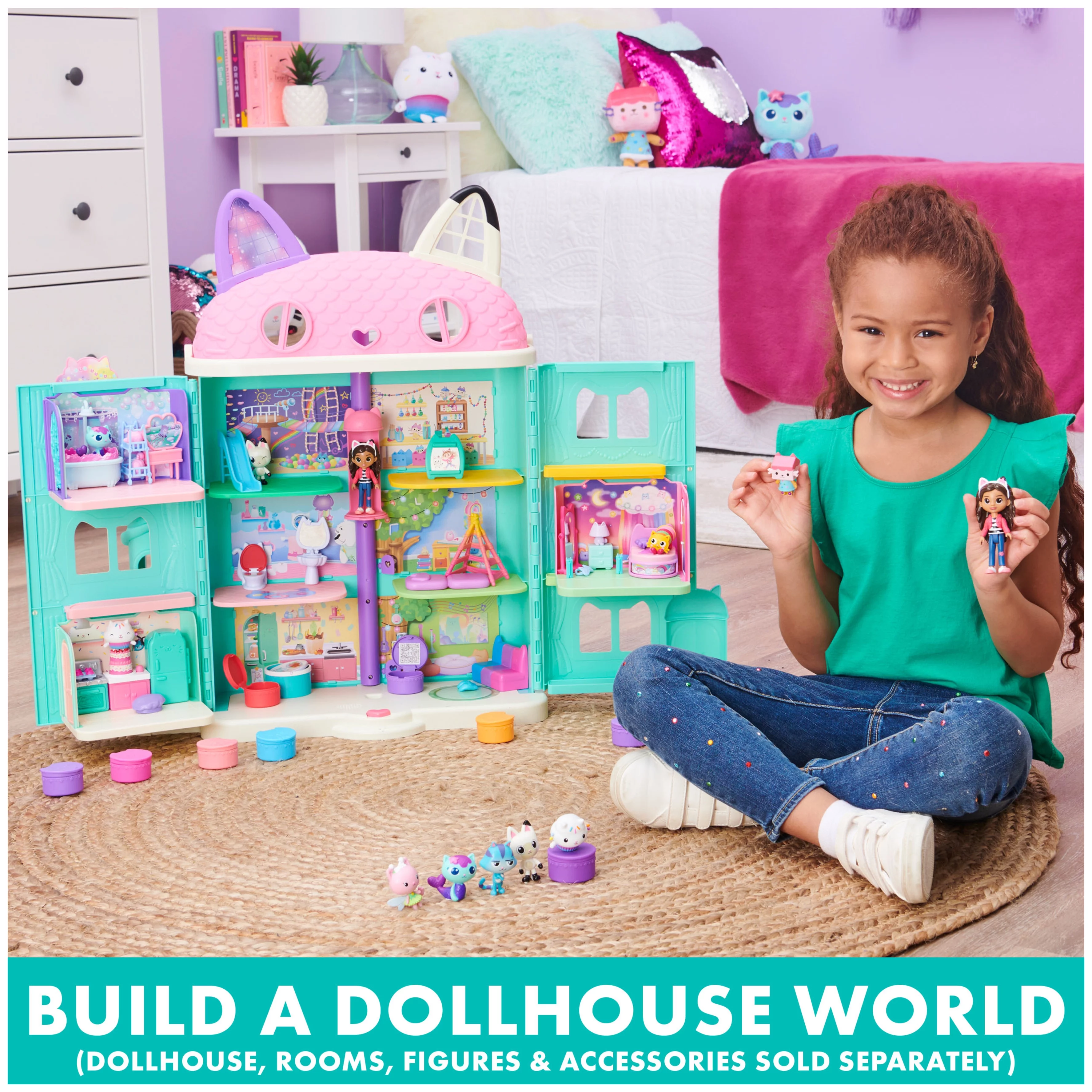 Gabby’s Dollhouse, Deluxe Gift Set with 7 Toy Doll Figures Ages 3 and up