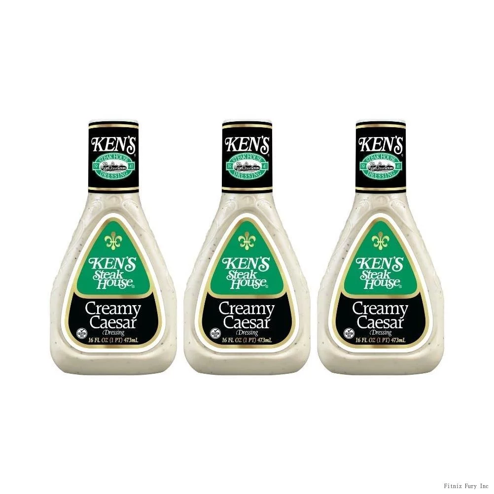 Ken’S Steakhouse Dressing, Creamy Caesar Dressing, Gluten Free Dressing For Salads Or Spreads, 16 FL OZ Bottle (Pack Of 3 Bottles)