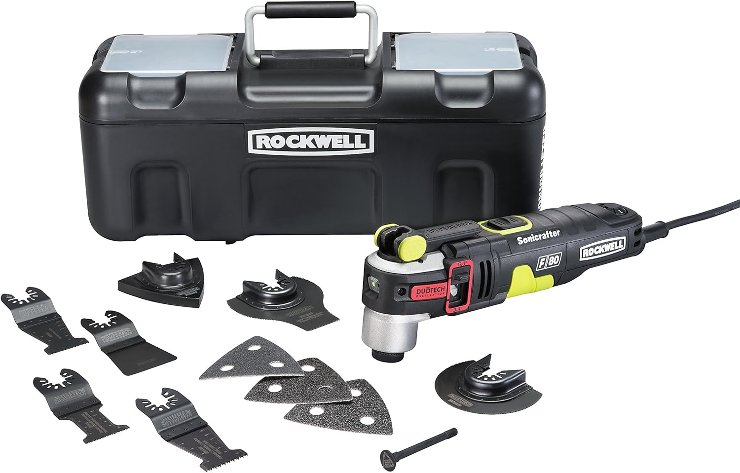 Rockwell AW400 F80 Sonicrafter 4.2 Amp Oscillating Multi-Tool with 9 Accessories and Carry Bag