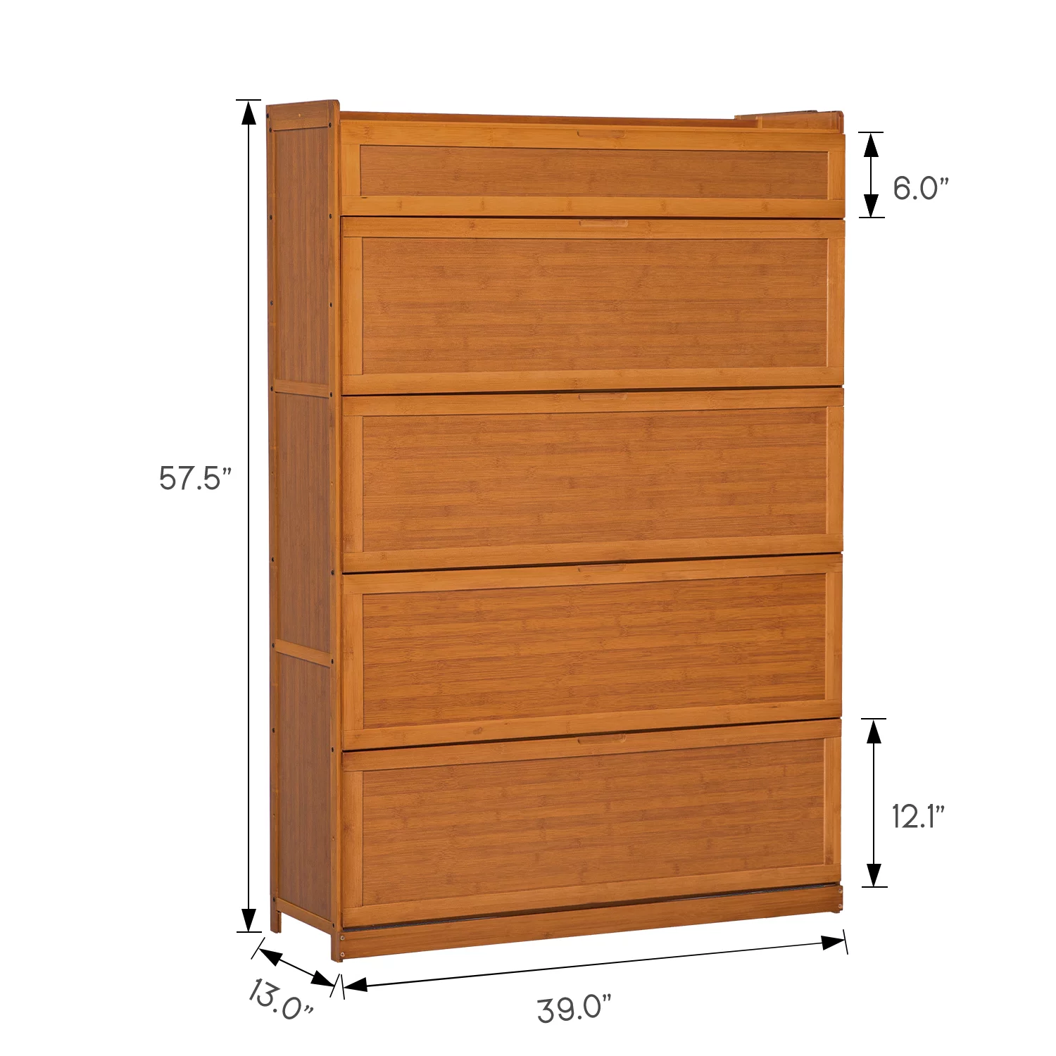 MoNiBloom Bamboo 9 Tier Shoe Organizer Modern Cabinet with Door 41 Pairs Heels Boots, Brown, Hallway Entryway