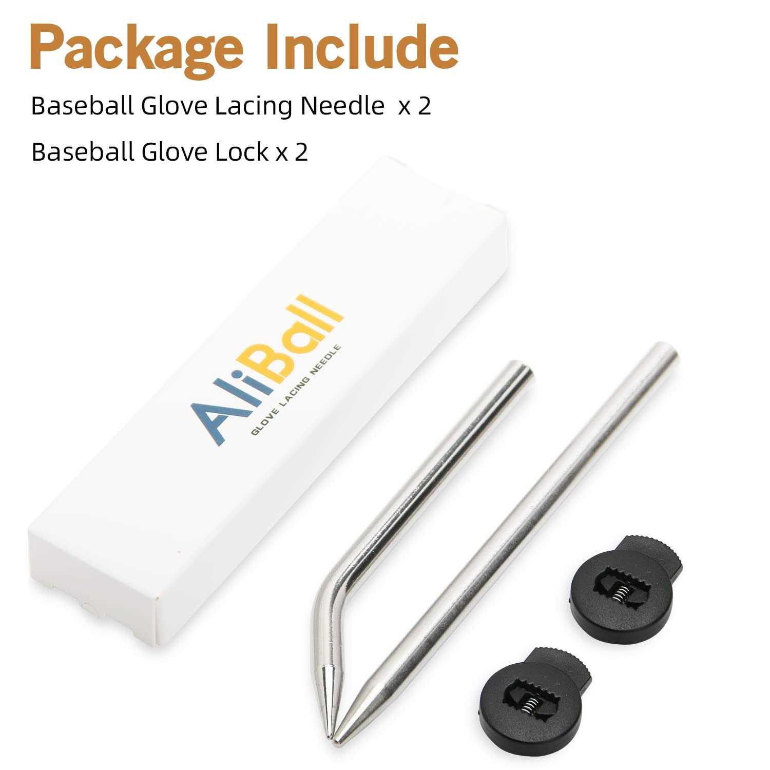 Aliball Baseball Glove Lacing Needle, 2 Glove Leather Lacing Needle with 2 Glove Locks, Easier to Use Than The Old Hook and Loop Handle - Sports Supplies Online Store