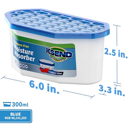 Moisture Absorbers, 12 Pack, Compact Dehumidifier for Closet, Efficient Humidity Absorber Boxes, Moisture Absorber for Closet, Odor Eliminator with Fragrance Free, Blue, 6.4oz, 300ml