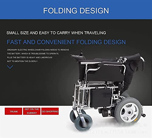 Fashion Portable Wheelchair Folding Portable Wheelchair Electric Automatic Scooter Travel Portable Four-Wheeled Trolley Red (Color : Red)