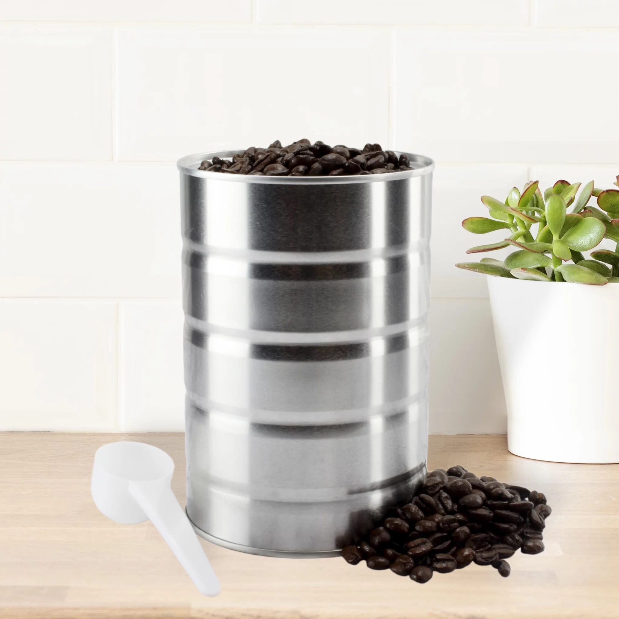 Cornucopia Empty Coffee Cans (4-Pack); Metal Cans for Kitchen Storage, Coffee Packaging and Arts & Crafts