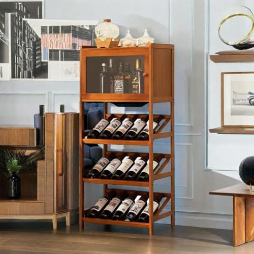 Wine Storage Cabinet Liquor Cabinet Wet Bar Farmhouse Corner Cabinet Industrial Wine Rack Freestanding & Cabinets 4 Tier Freestanding Wine Rack for Corner Display Cabinet for Small Space