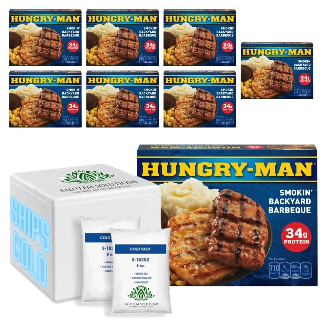 Hungry Man Smokin' Backyard BBQ Frozen Dinner, 15.25 oz - Pack of 8