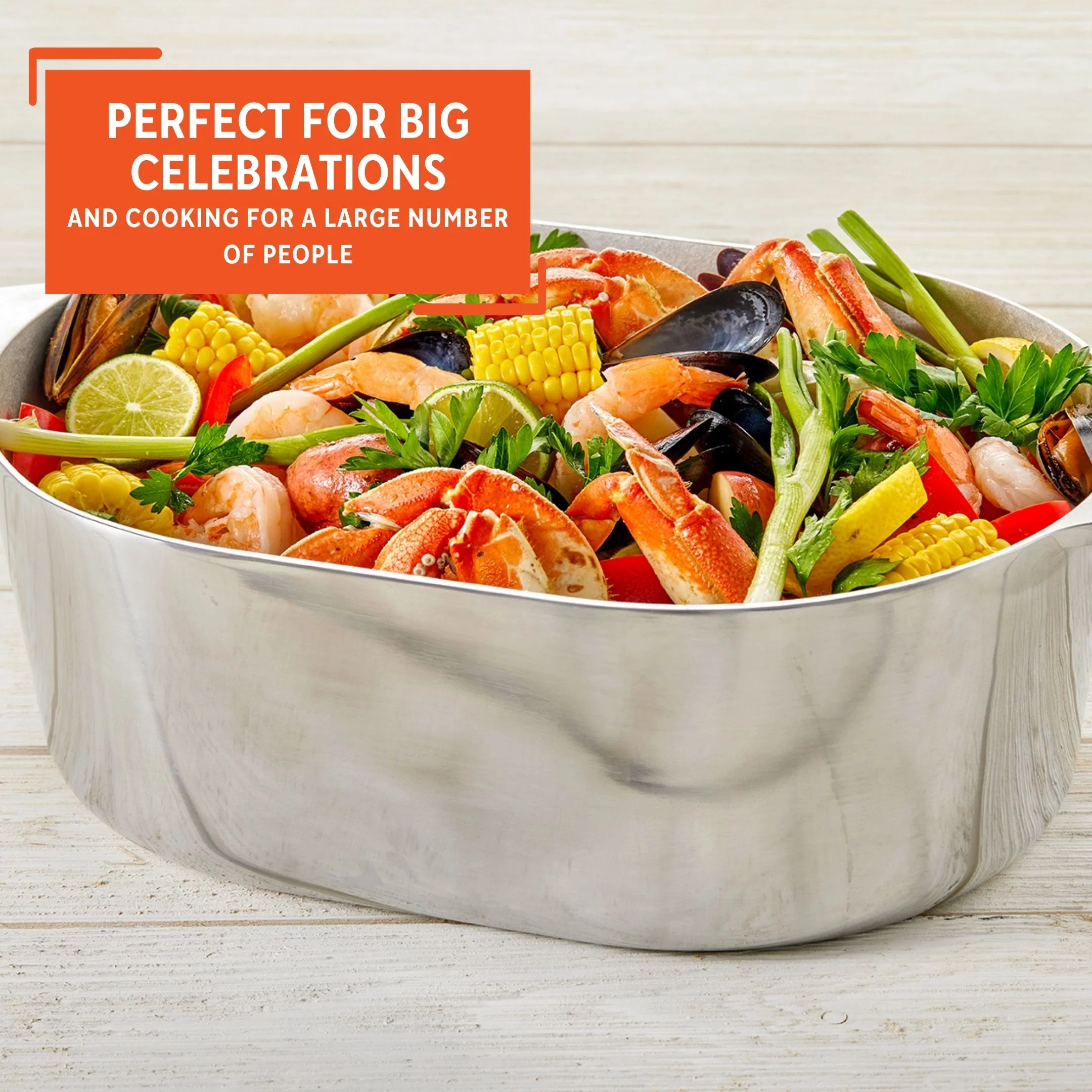 Imusa 15 inch Cajun Oval Heavy Duty Cast Aluminum Roaster Pan with Lid and Roasting Tray, 1 Count