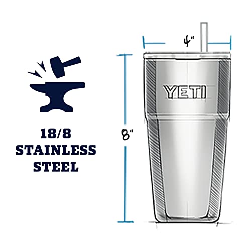 YETI Rambler 26 oz Straw Cup, Vacuum Insulated, Stainless Steel with Straw Lid