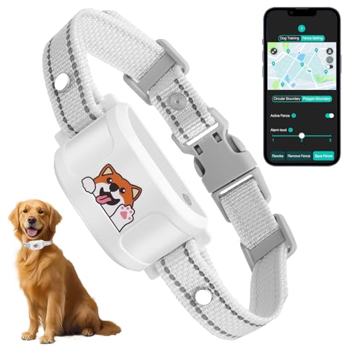 GPS + Wireless Dog Fence & Training Collar – No Subscription, App Geo-Fence 3280ft, 60-164ft Bluetooth Training, 3 Correction Modes, Auto Sleep/Wake, 7-Day Battery, 3-Dog Support (White)