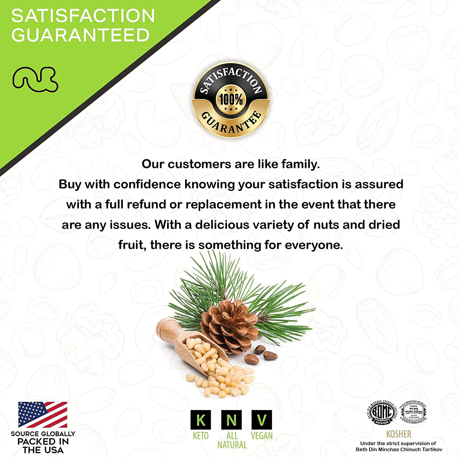 Premium Pine Nuts All Natural, Kosher, Vegan, Raw Pignolias by Nut Cravings (16oz - 1 lbs)