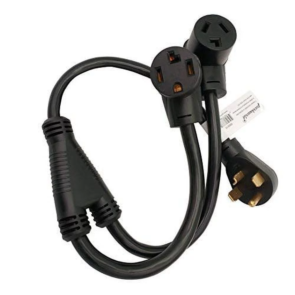 Parkworld 886610 Dryer Splitter, NEMA 14-30 Male Plug to 14-30 ＆ 10-30 Female Receptacle, Dryer 4-Prong 30 AMP Y Adapter Cord 886610A
