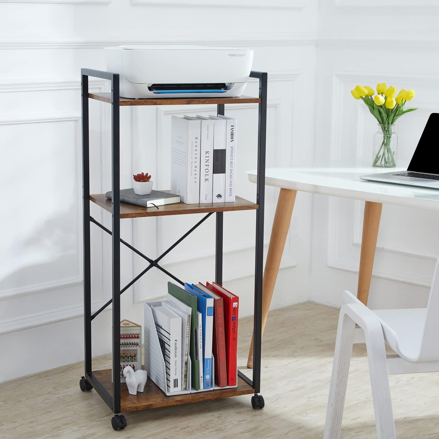 Printer Stand - Under Desk Printer Stand -Printer Desk-Desktop Printer Stand-Shelf for Desktop (3 Tier-2)
