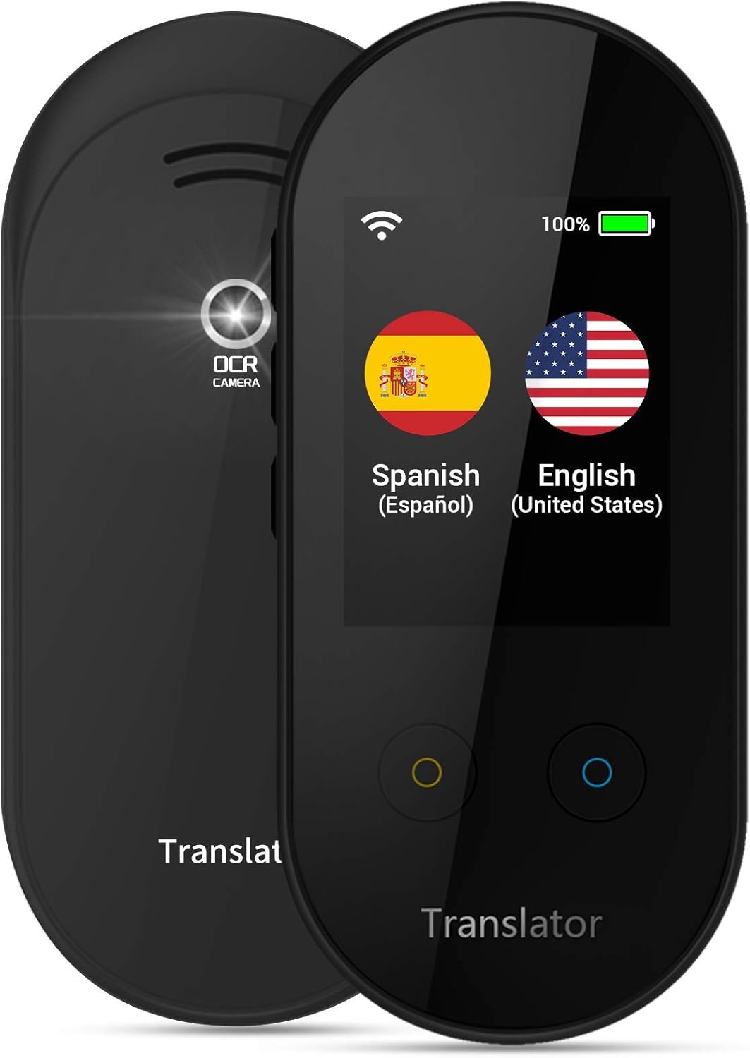ANFIER Language Translator Device with AI Voice Translator (W08) with 2.4 inch Touchscreen Image Translation-108 Languages and Two Way Translator |Wi-Fi|-Black Pack of 2