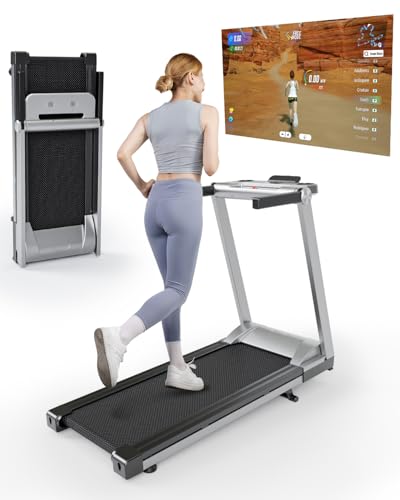 DeerRun Folding Treadmill with Incline, 3.5HP Foldable Treadmills with 350 LBS Weight Capacity for Home, Compact Portable Treadmill for Small Space Walking Jogging Running