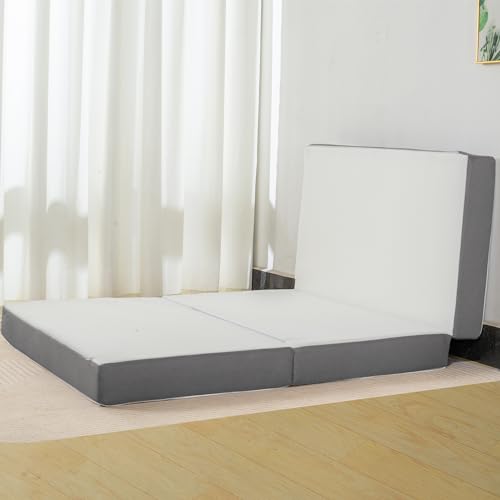 Mayton 3-Inch Portable Tri Folding Gel Memory Foam Mattress Breathable Mesh Sides with Ultra Soft, Removable and Washable Cover, Comfortable Support Cot Pad, Standard Size, 25-Inch, White