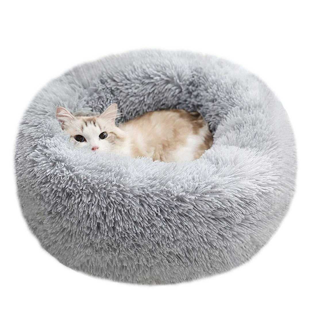 BODISEINT Modern Soft Plush Round Pet Bed for Cats or Small Dogs Mini Medium Sized Dog Cat Bed Self Warming Autumn Winter Indoor - Pet Supplies online store