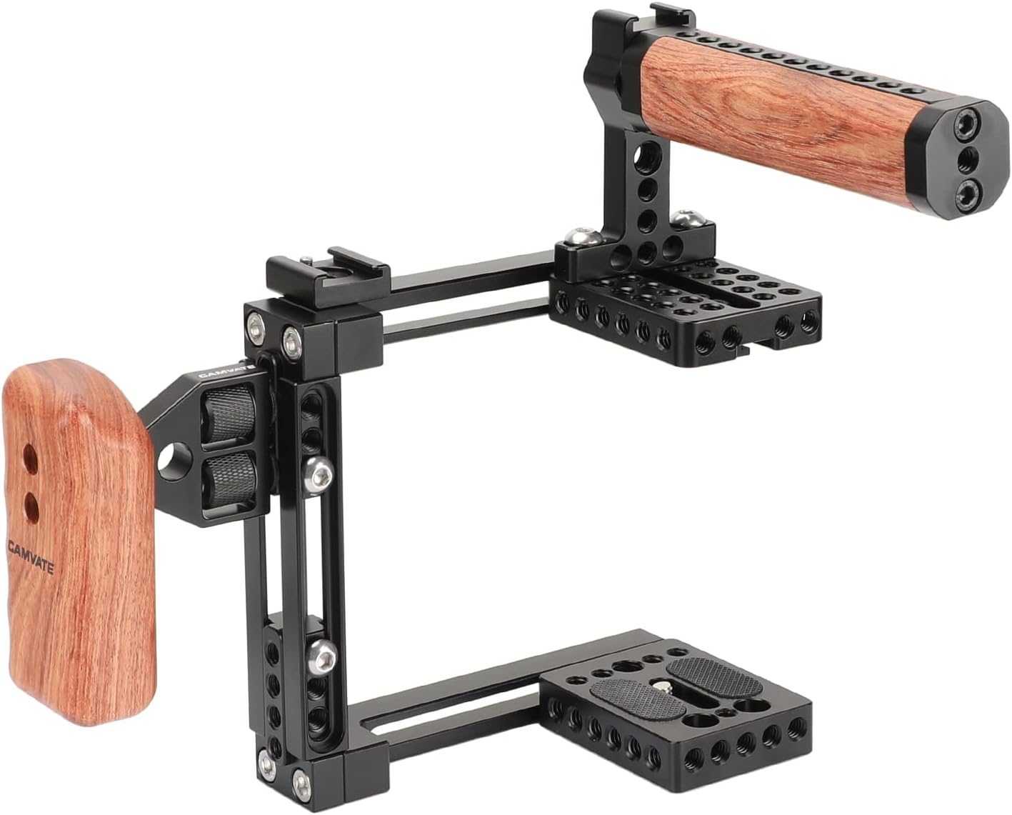 CAMVATE Universal Adjustable Camera Cage Fit for Right Handle and Left Handle Camera(Only Come with Left Handle Grip)