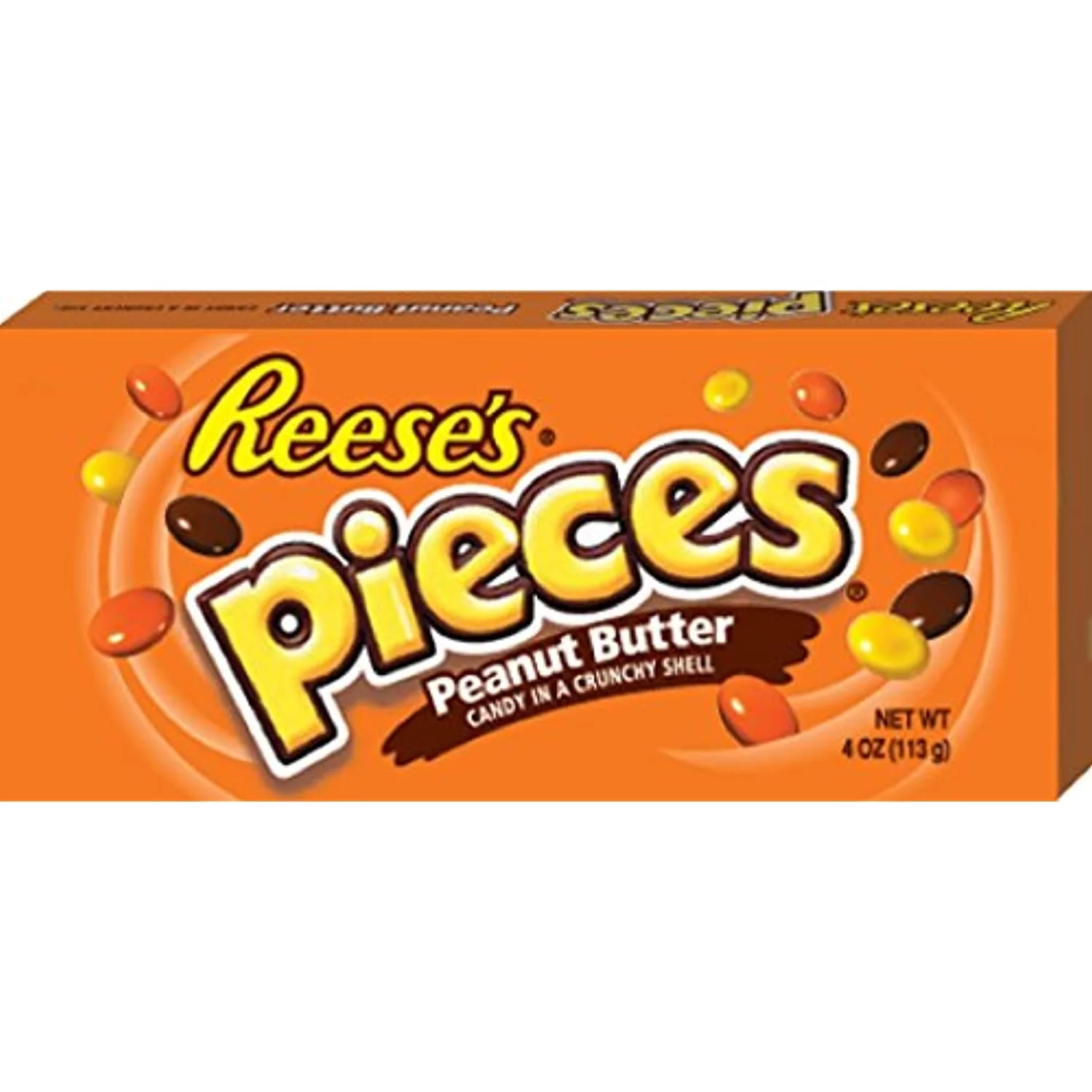 Reeses Pieces Candy, Peanut Butter Candy In A Crunchy Shell, 4.0 Ounce Box (Pack Of 12)