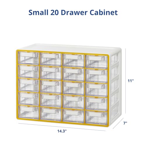 BLUE GINKGO Large 12 Drawer Storage Organizer Cabinet - Stackable Bead and Craft Storage, Hardware Small Parts Organizer, Teacher Toolbox (Made in Korea) - Grey