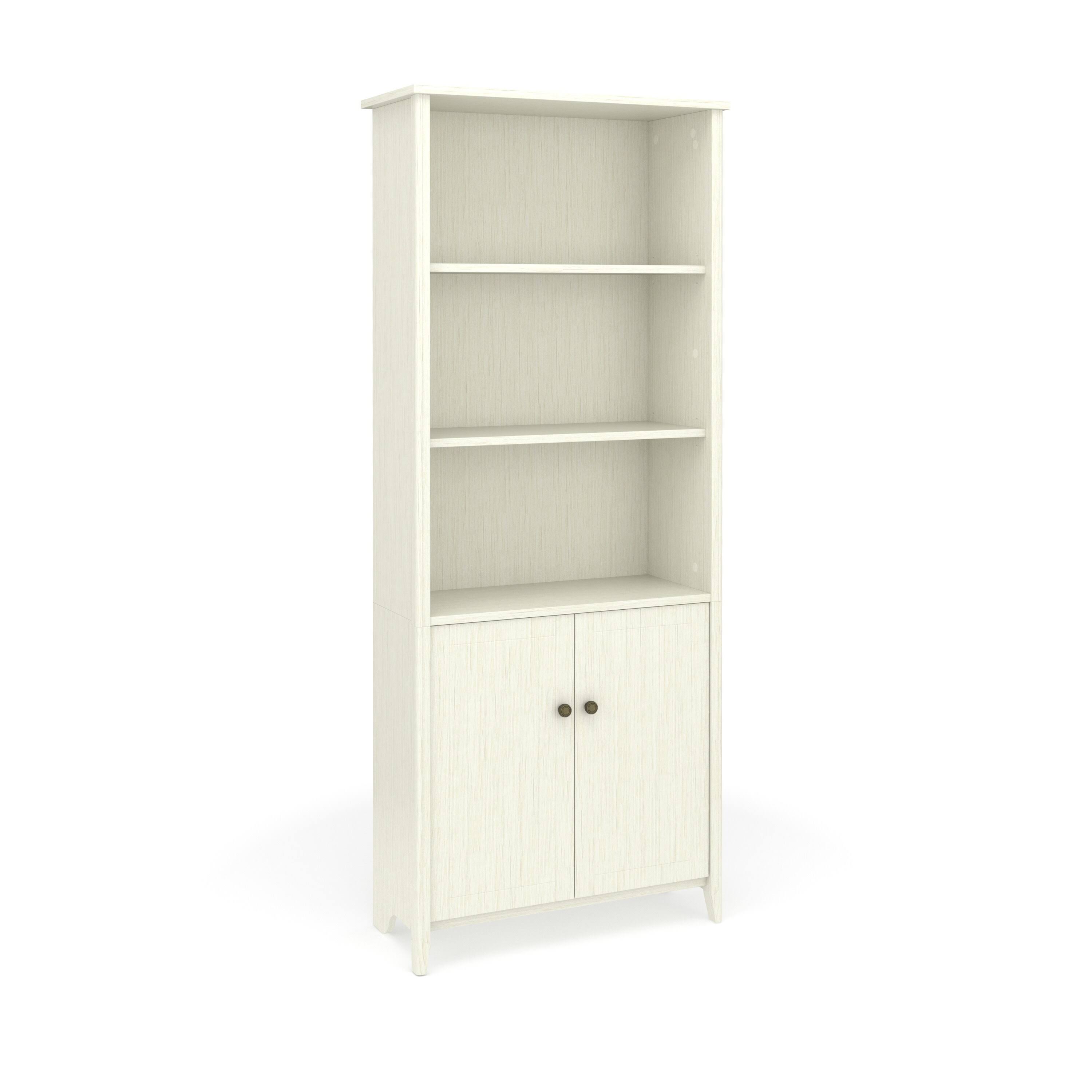 Quarters u0026 Craft High Tide Collection Home Office Library Bookcase, in Weathered White (QCLIBBWH)