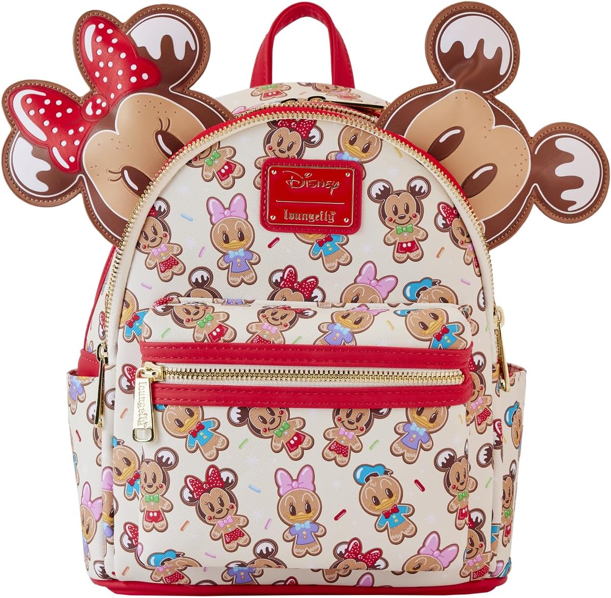 Loungefly Disney Mickey & Friends Gingerbread Cookie All-Over Print Mini Backpack With Ear Headband