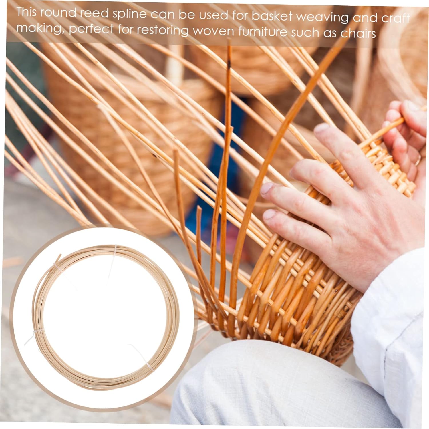 STOBOK 1 Roll Rattan Weave Material Furniture Repair Kit Basket Making Cane Webbing Cane Basket Rattan for Crafts Rattan Webbing Chair Canning Kit Rattan Cane Natural Craft Basket Wooden
