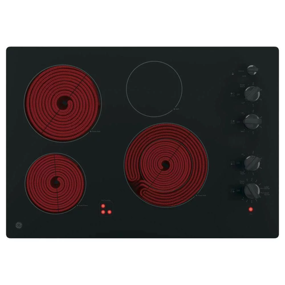 GE JP3530DJBB 30 inch Black 4 Burner Electric Cooktop