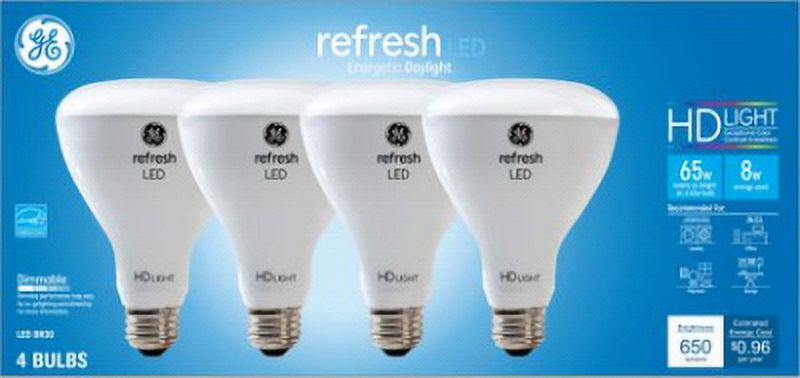 GE 4 Pack LED10DR30EG9DL-4PK 10W Daylight Light Color Frost Bulb, Each
