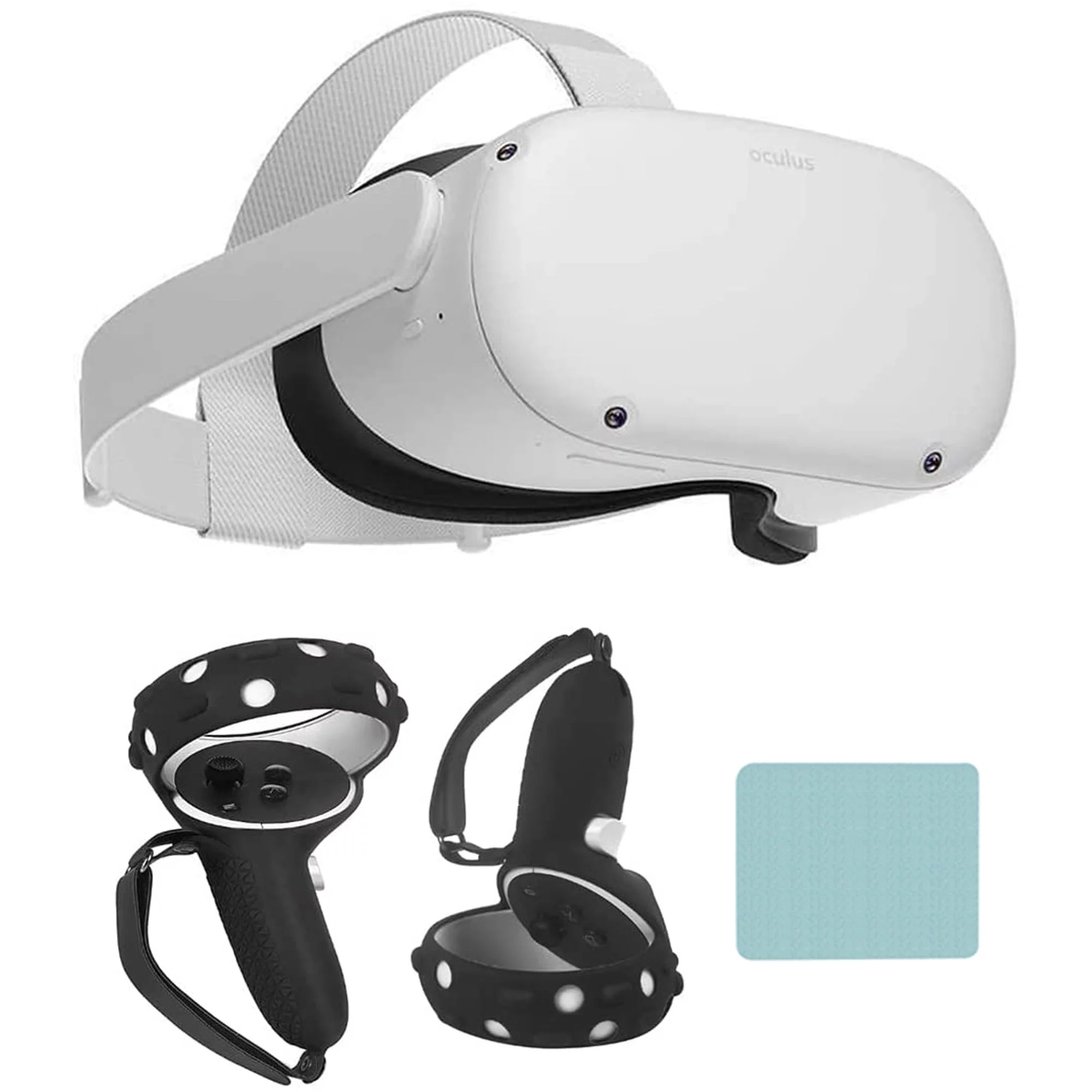 Oculus Quest 2 - All-In-One VR Headset - 256 GB Gaming Headset with Mazepoly Silicone Controller Grip Covers and Cleaning Colth