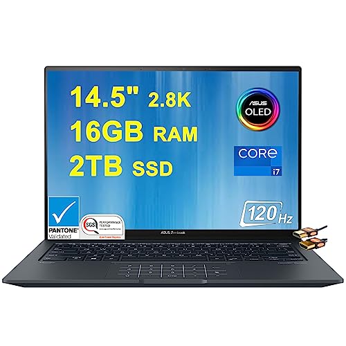 Asus Zenbook 14X OLED Business Laptop 14.5/'' 2.8K 120Hz Touchscreen (550nits, 100% DCI-P3, Glossy) 13th Gen Intel 14-core i7-13700H 16GB RAM 512GB SSD Backlit Keyboard Thunderbolt Win11 + HDMI Cable