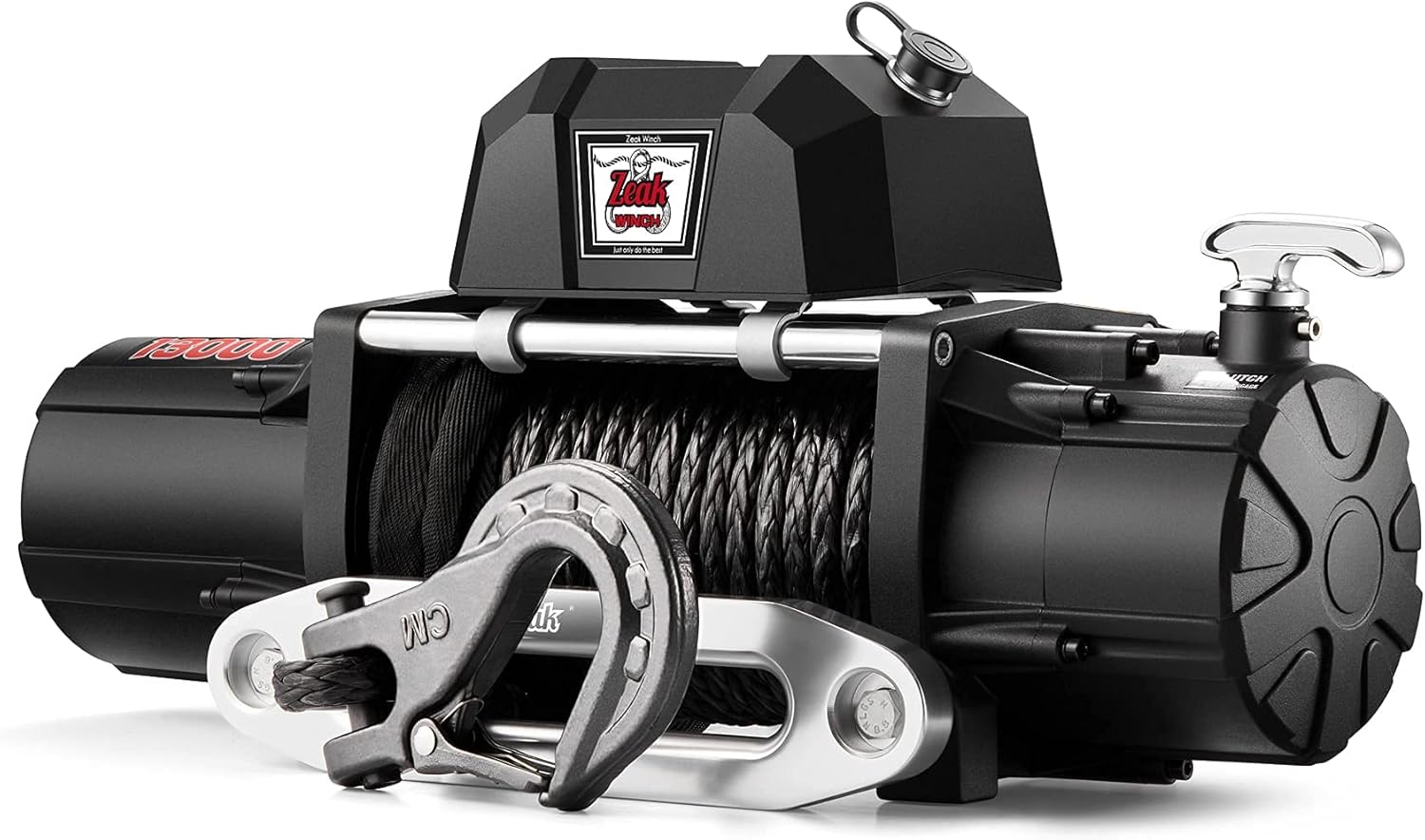 ZEAK 13000 lb. Premium Electric Winch 12V Waterproof Synthetic Rope, Wireless Remote, for Truck SUV
