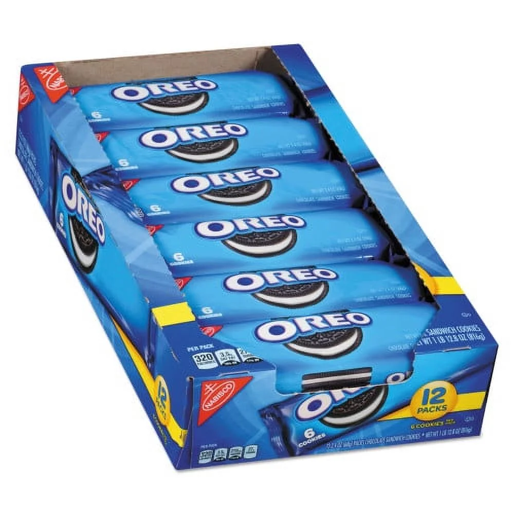 Nabisco Oreo Cookies Single Serve Packs, Chocolate, 2.4 oz Pack, 6 Cookies/Pack, 12 Packs/Box