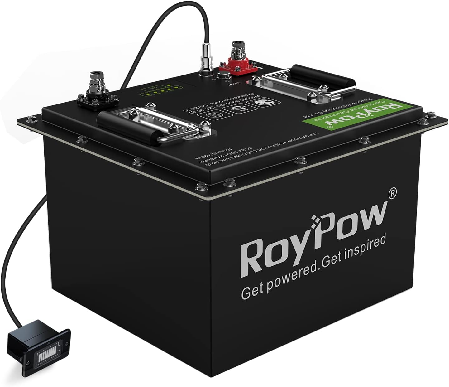 RoyPow 24V 80Ah Deep Cycle Lithium Battery, LiFePO4 Rechargeable Battery Pack, Built-in BMS for Floor Scrubber Trolling Motor, RV, Solar, Marine, Electric Pallet Jack