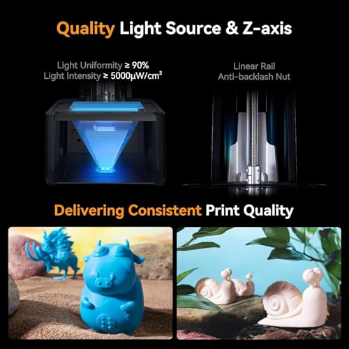 Creality Resin 3D Printer for Kids and Beginners, HALOT R6 Fully Assembled, Upgraded Light Source with High-Precision Printing, LCD Monochrome Screen Simple Workflow 3D Resin Printers