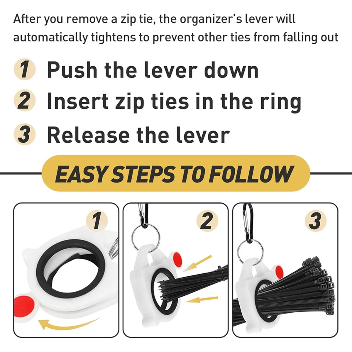 Zip Tie Organizer Cable Tie Organizer Holder 4PCS