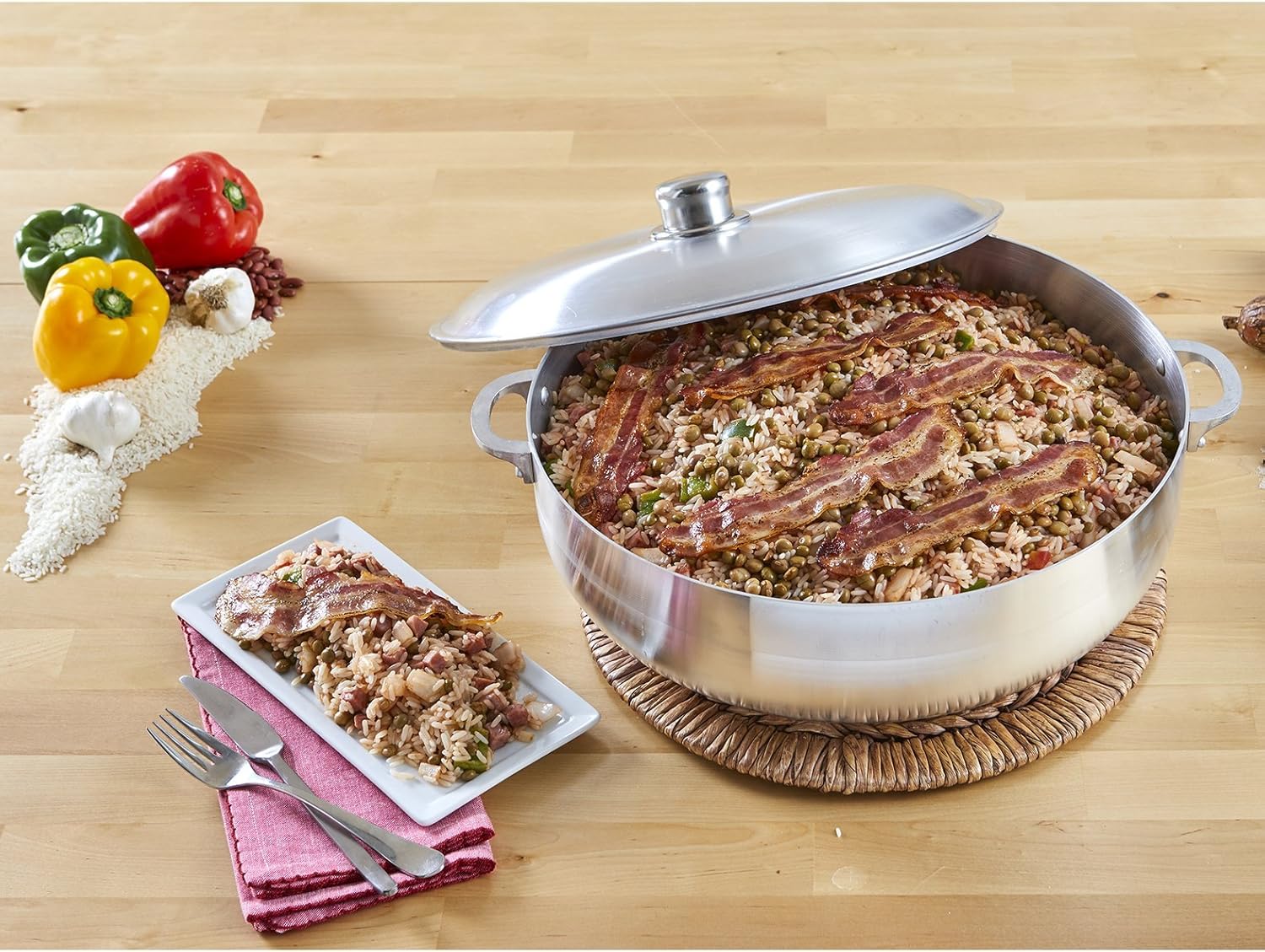 IMUSA USA, Silver Traditional Caldero with Lid 7.5-Quart, 6.9