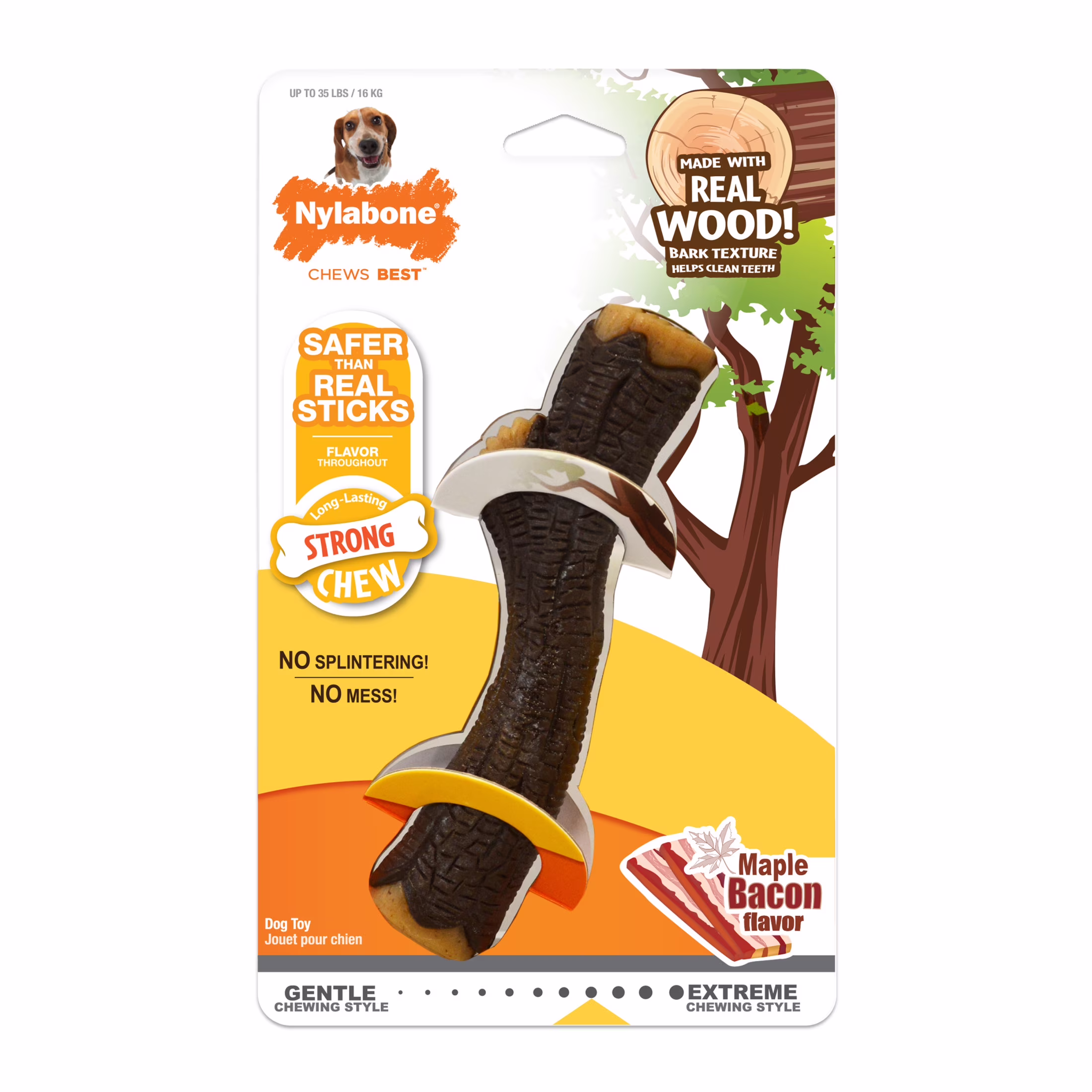 Nylabone Strong Chew Real Wood Stick Dog Toy X-Large (1 Count)