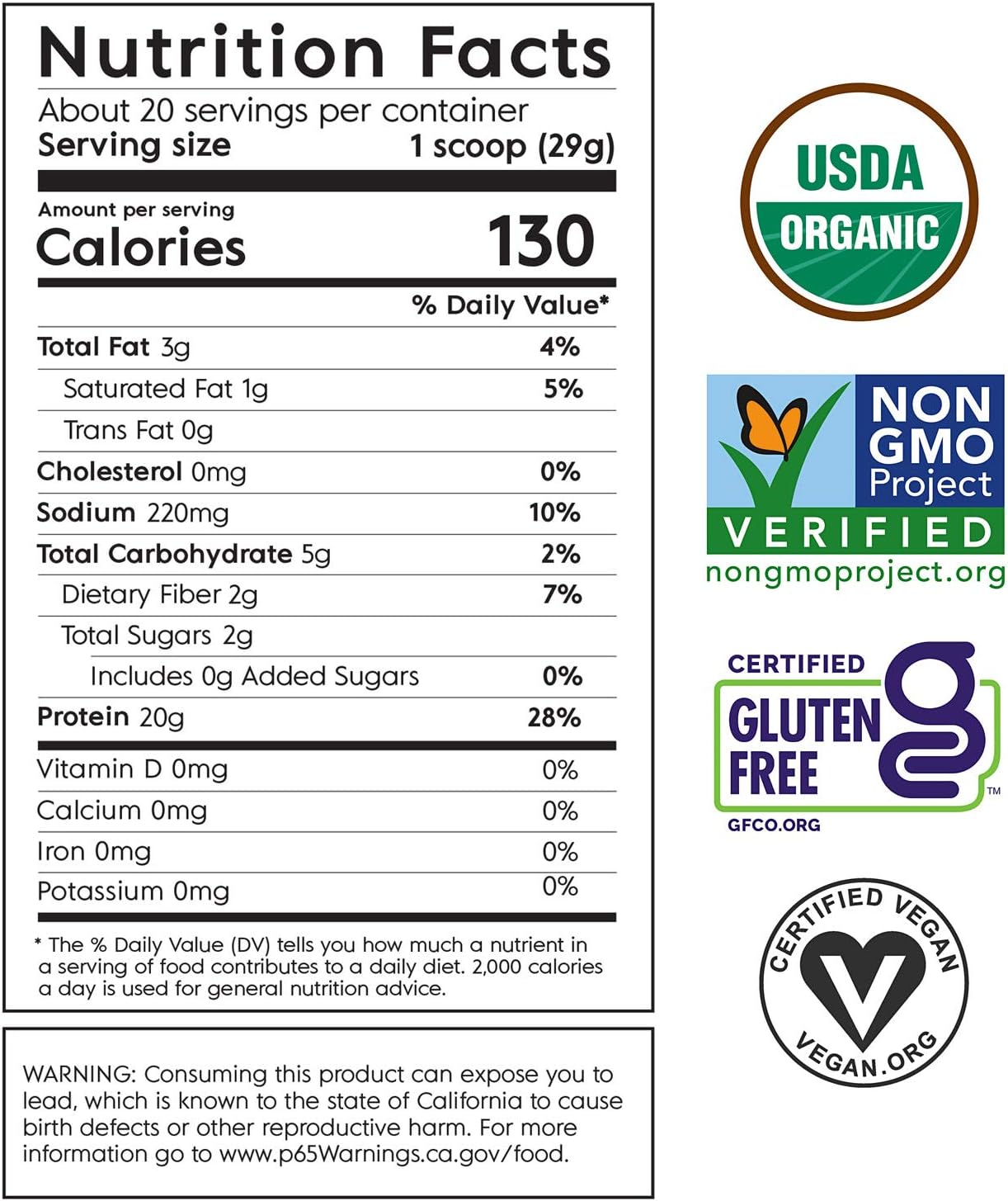 Truvani - Plant Based Protein Powder - Vanilla, Net WT 20.9oz(594 Grams) Pack of 2