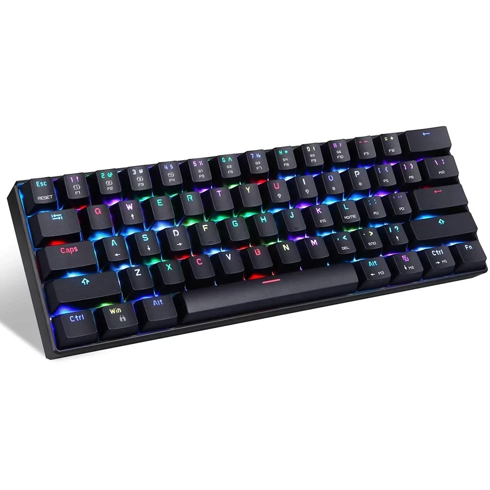 MOTOSPEED CK61 RGB Mechanical Gaming Keyboard OUTMU Blue Switches Keyboard 61 Keys Anti-ghosting with Backlight for Gaming Black