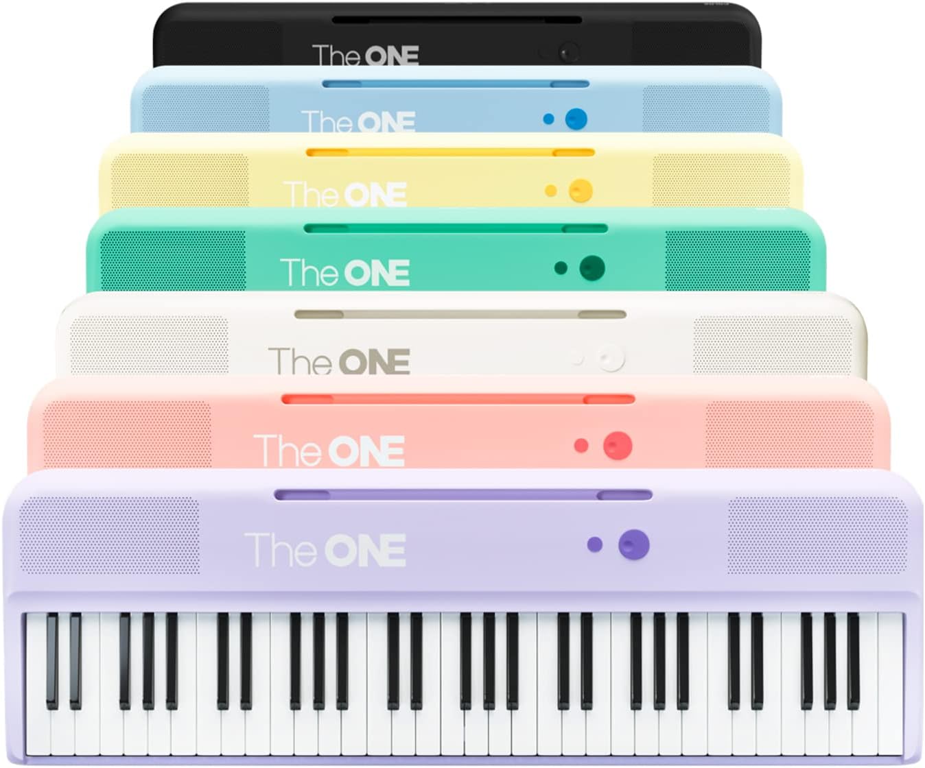 The ONE Smart Keyboard COLOR 61 Lighted Keys Piano Keyboard, MIDI Electric Piano for Beginners with 256 Tones, 64 Polyphony, Built-in LED Lights and Free Apps (Yellow)