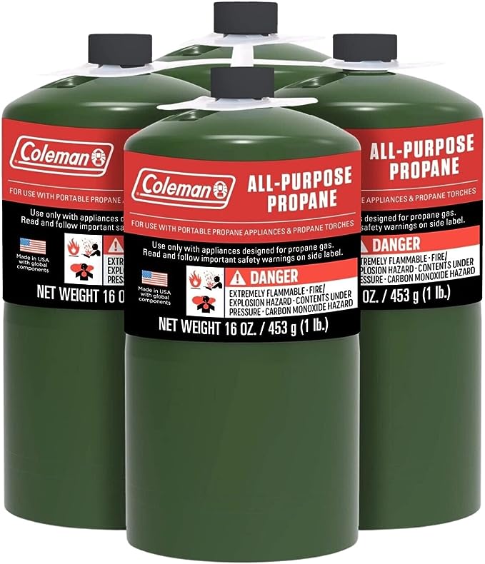 Evergreen Farm and Garden Coleman Propane Replacement Fuel Cylinders 16 oz Camping Fuel Bundled (8 Pack)