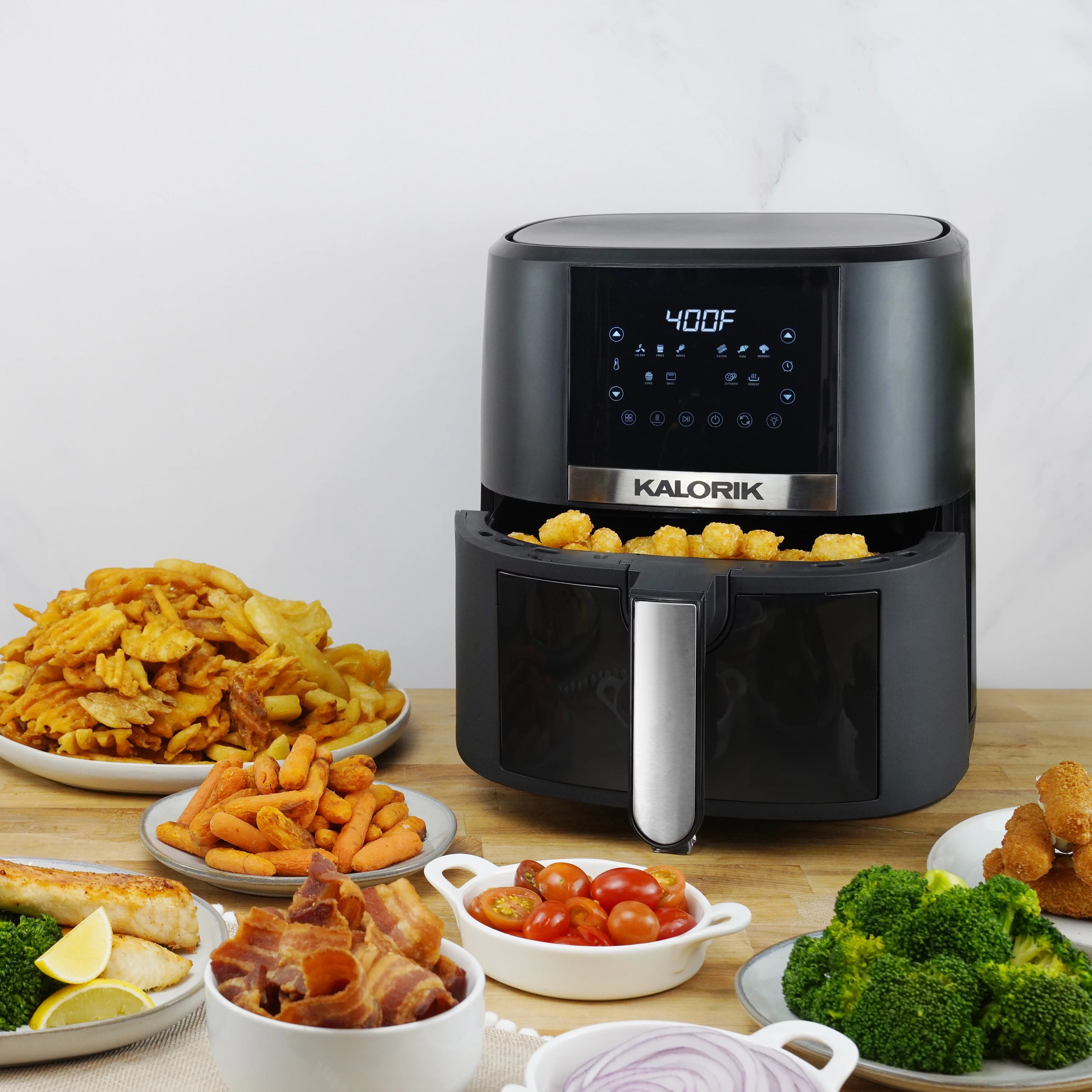 Kalorik 5 Quart Digital Air Fryer with Viewing Window, Black