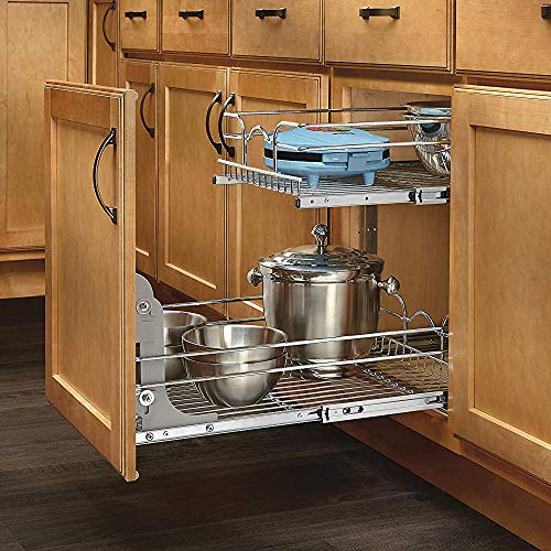 Rev-A-Shelf - 5WB2-1218-CR - 12 in. W x 18 in. D Base Cabinet Pull-Out Chrome 2-Tier Wire Basket