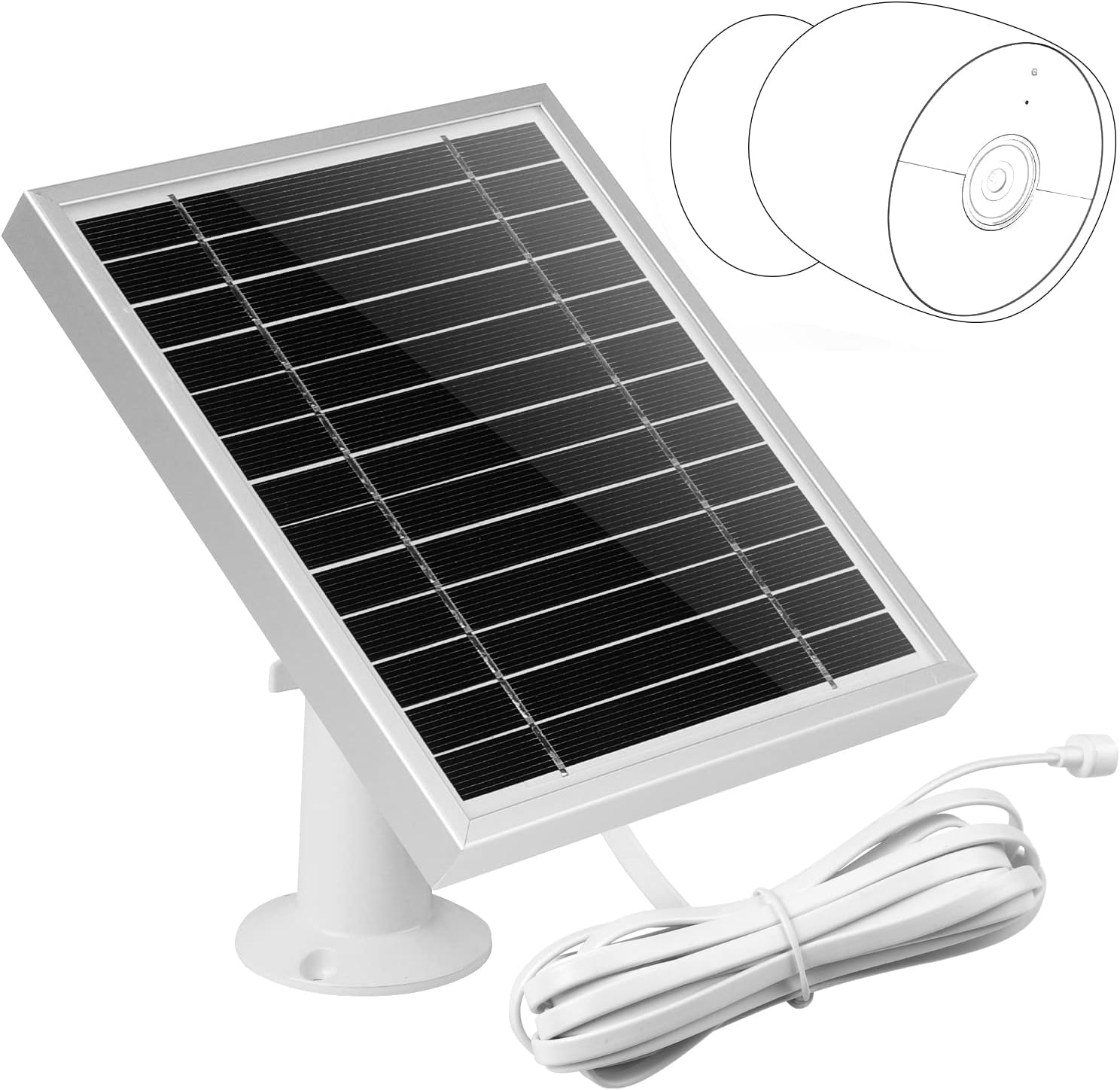 UYODM Solar Panel for Nest Camera (Battery),Keep Your Nest Camera INOUTCAMW 1080p Indoor/Outdoor Working- Silver